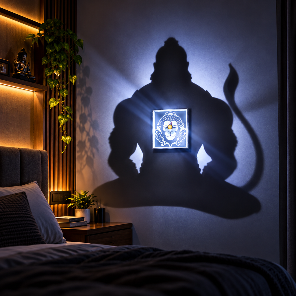 Hanuman Shadow Projection Lamp for Home Temple & Pooja Room | LED Medi ...